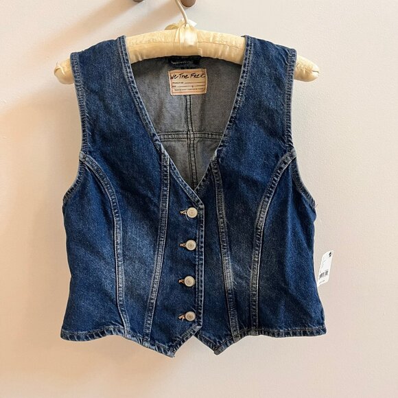 We The Free Tate Denim Vest Medium - Picture 3 of 6
